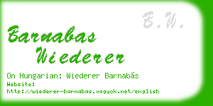 barnabas wiederer business card